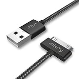 IMKEY Apple Certified 6.5 Feet 30-Pin to USB Sync and Charging Cable for iPhone 4/ 4S, iPhone 3G/ 3GS, Ipad 1/2/ 3, iPod - (Black)