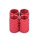 HDE Tire Valve Stem Caps Polished Aluminum Solid Color Caps For Car Truck SUV Motorcycle and other Autos Set of Four (Red)