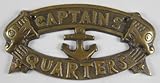 1 X CAPTAINS QUARTERS Nautical Plaque (Home)