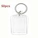 Snailmon 50pcs Acrylic Photo Keychain Custom Frames, Personalized Snap in Insert Clear Blank DIY Picture Frames-2