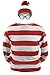 Costhat Costhat Where's Waldo Now Costume Adult Funny Sweatshirt Hoodie Outfit Glasses Hat Cap Suits
