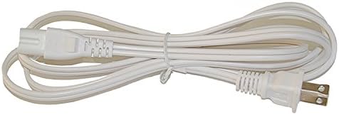 BYBON 3FT 18 AWG SPT-2 Non- Polarized Power Cord NEMA 1-15P to C7 2-Slot,White,UL Listed