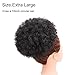 AISI QUEENS Afro Puff Clip On Synthetic Ponytail Extension for Black Women, Natural Black Short Kinky Bun for Natural Hair(1B#)