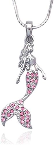Mmiiss Fairytale Mermaid Pendant Necklace Vintage Style Dangle Necklace Party Favor Hoilday Jewelry Gift