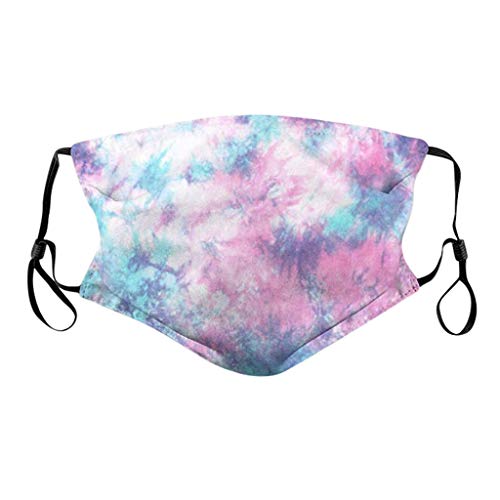 Wendeyipi 5PC Face Bandana Washable Women Cloth Polyester Dustproof Reusable Mouth Neck Gaiter with 10 F-i-l-ters