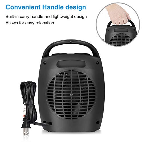 andily Small Ceramic Space Heater Electric Portable Heater Fan for Home