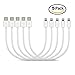 VOKOO Short Lightning Cable [5 Pack 8 inch], Sturdy Nylon Braided Lightning to USB Charging Cords for iPhone 7, iPhone 6, iPad, iPod and other Apple devices, Silver