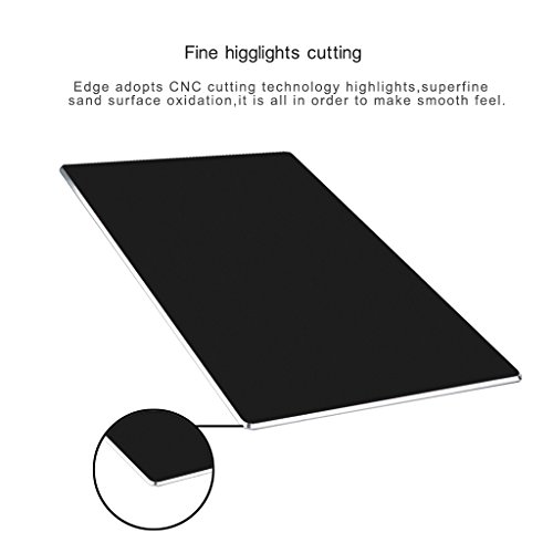 Mouse Pad, Qcute 9.18" 6.11" Gaming Aluminum Mouse Pad W Non-Slip Rubber Base & Micro Sand Blasting Aluminium Surface for Fast and Accurate Control (Small, Light Black)