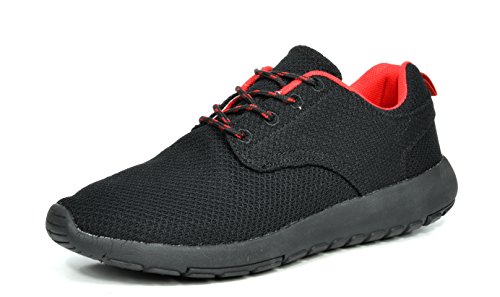 DREAM PAIRS RUN-PRO Men's New Light Weight Go Easy Walking Casual Athletic Comfortable Running Shoes Sneakers Black/Red Size 10
