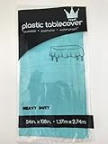 Royal 54 x 108 FOUR Plastic Table Cloth, Plastic Party Table Cover, Reusable Plastic Table Cloth, Disposable Rectangular table cover (TEAL)
