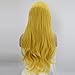 Anogol Hair Cap+Princess Wig Long Wavy Halloween Cosplay Wig Yellow Costume Party Wigs Anime Wigs Yellow Princess Wig Peach Wig Women