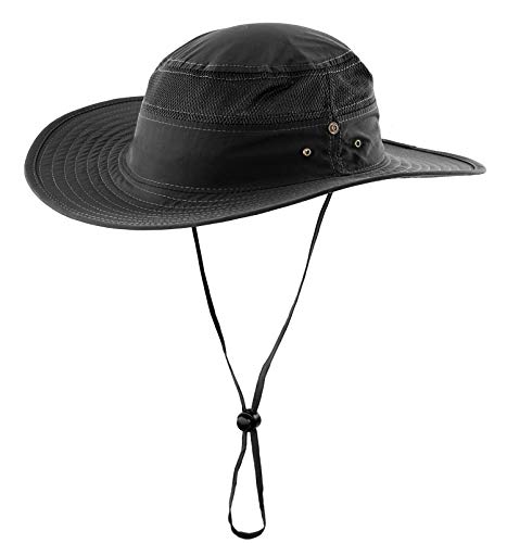Connectyle Outdoor Mesh Sun Hat Wide Brim Sun Protection Hat Summer Fishing Hunting Hiking Gardenig Hat Black