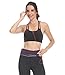 QUEENIEKE Women's Light Support Double-T Back Wirefree Pad Yoga Sports Bra Size XL Color Black Pro