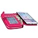 E LV Purse Case for Samsung Galaxy S6-2IN1 (CASE Cum Purse) PU Leather flip Wallet Bag Pouch Case Cover for Samsung Galaxy S6 - HOT Pink