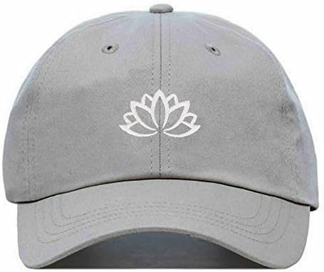 Lotus Flower Baseball Hat, Embroidered Dad Cap, Unstructured Soft Cotton, Adjustable Strap Back (Multiple Colors)