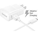 Verizon Samsung Galaxy S7 Adaptive Fast Charger Micro USB 2.0 Cable Kit! [1 Wall Charger + 5 FT Micro USB Cable] AFC uses dual voltages for up to 50% faster charging! - Bulk Packaging