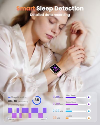 Women's Smart Watch with 100 Days of Autonomy, 1000 mAh Large Battery, 1.83 Inch Women's Smartwatch with Calls, SpO2, Heart Rate Monitor, Sleep, 120+ Sports Modes Calorie IP68 Pedometer Android iOS Rose Gold