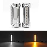 1pair Chrome Motorcycle Highway Bar Lights Switchback Driving Lights 1-1/4 inch Crash Bar LED Turn Signal Lights