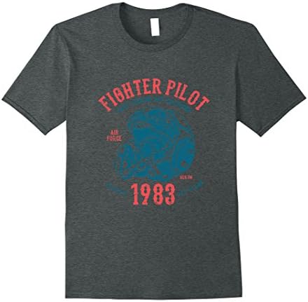 Mens FIGHTER PILOT AVIATION HELMET RETRO VINTAGE T-SHIRT XL Dark Heather