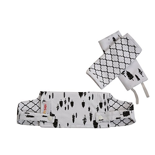 Premium 3 Piece Organic Cotton Drool Teething Pads With Bib for Baby Carriers