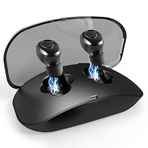 Wireless Earbuds, Bluetooth Headphones15H Playtime Deep Bass HiFi 3D Stereo Sound, True Wireless Stereo Hands Free Call in Ear Sweatproof Sport Earphones Headset with Charging Box
