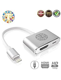 Thor Technology - Adaptador HDMI digital 2 en 1 para iPhone X, iPhone 8 7 Plus, iPad y iPod