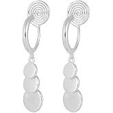 LIGHT RAIN Clip-On Earrings, All-Day Wear Gold & Silver Plated Stud, Hoop, Dangle Design Jewelry for Non-Pierced Ears