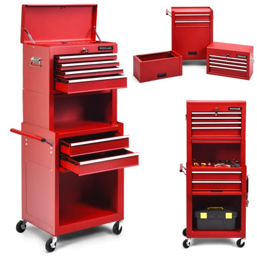 ERGOMASTER 6Drawers Rolling Tool Chest, High Capacity Tool Storage