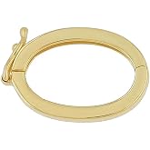 Sterling Silver Oval Shortener Pearl Enhancer Click Clasp, 18kt Gold Plated