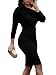 Jeanewpole1 Womens One Off Shoulder Midi Dress Long Sleeve Stretchy Sexy Bodycon Party Pencil Dress
