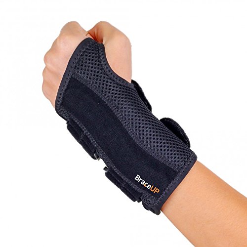BraceUP Wrist Support Brace with Splints for Carpal Tunnel Arthritis - Left Wrist (S/M)