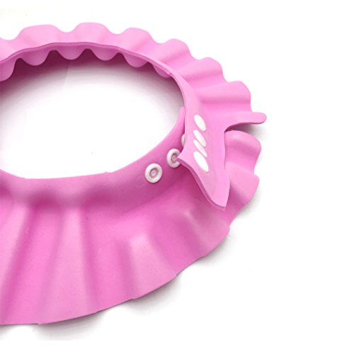 YETOOME Baby Bath Visor and Shower Cap - Safe Shampoo Shower Bathing Protection Bath Cap Soft Adjustable Visor Hat for Children Toddler Baby Kids (Pink)
