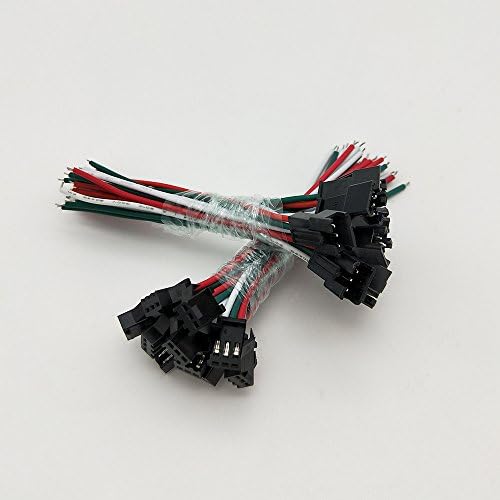HAMRVL WS2811 WS2812B LED Strip Lamp connector 3 Pin JST SM Male Female Plug 11cm Long Wire (10 Pairs)