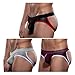 Arjen Kroos Men's Jock Strap Sexy Underwear Mesh Gym Jockstrap(3 Pack),B1-ak7003-black/Gray/Purple,Medium