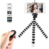 Phone Tripod, Kamisafe Portable Flexible Cell Phone Tripod Adjustable Camera Stand Holder with Wireless Remote &amp; Phone Clip Compatible for iPhone Xs MAX XR X 8P 7P 6 Android Galaxy S9 Plus S8 Gopro