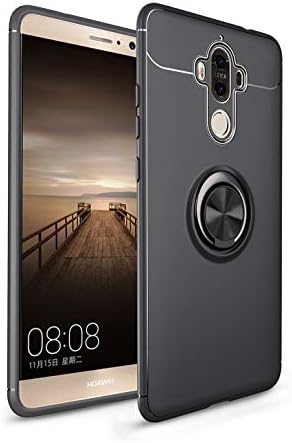 Case for Huawei Mate 9 Case Magnetic Super Thin Soft Silicone TPU 360 Rotating Car Ring Bracket Hard PC Cover for Mate 9 Pro