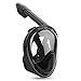 Vaincre 180° Full Face Snorkel Mask with Panoramic View Anti-Fog,Anti-Leak Snorkeling Design with Adjustable Head Straps-See Larger Viewing Area Than Traditional Masks for Adults Youth (Black L/XL)