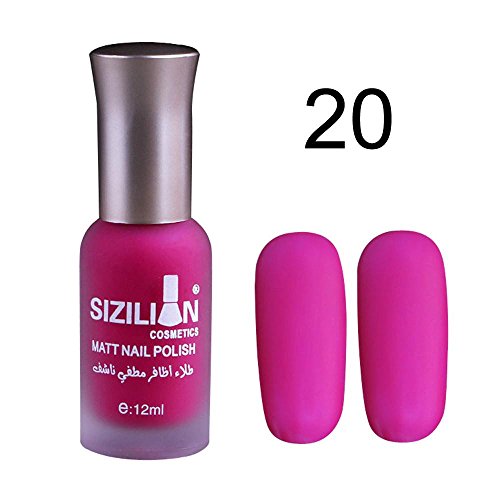 Matte Dull Nail Polish XUANOU 12ml Fast Dry Long Lasting Nail Art Matte Nail Polish Gel (Hot Pink #2) - Thumbnail 2
