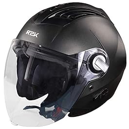 Steelbird SBA-3 R2K Classic Open Face Helmet (Medium 580 MM, Black with Plain Visor)