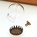 10pcs 20x12mm Cute Mini Clear Glass Globe Bottle with findings Set Glass Dome Cover Glass Vial Pendant Jewelry findings Supply (Bronze Crown Base)