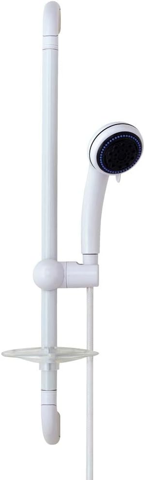 Croydex White Adjustable Shower Riser Rail Kit 3 Spray Handset