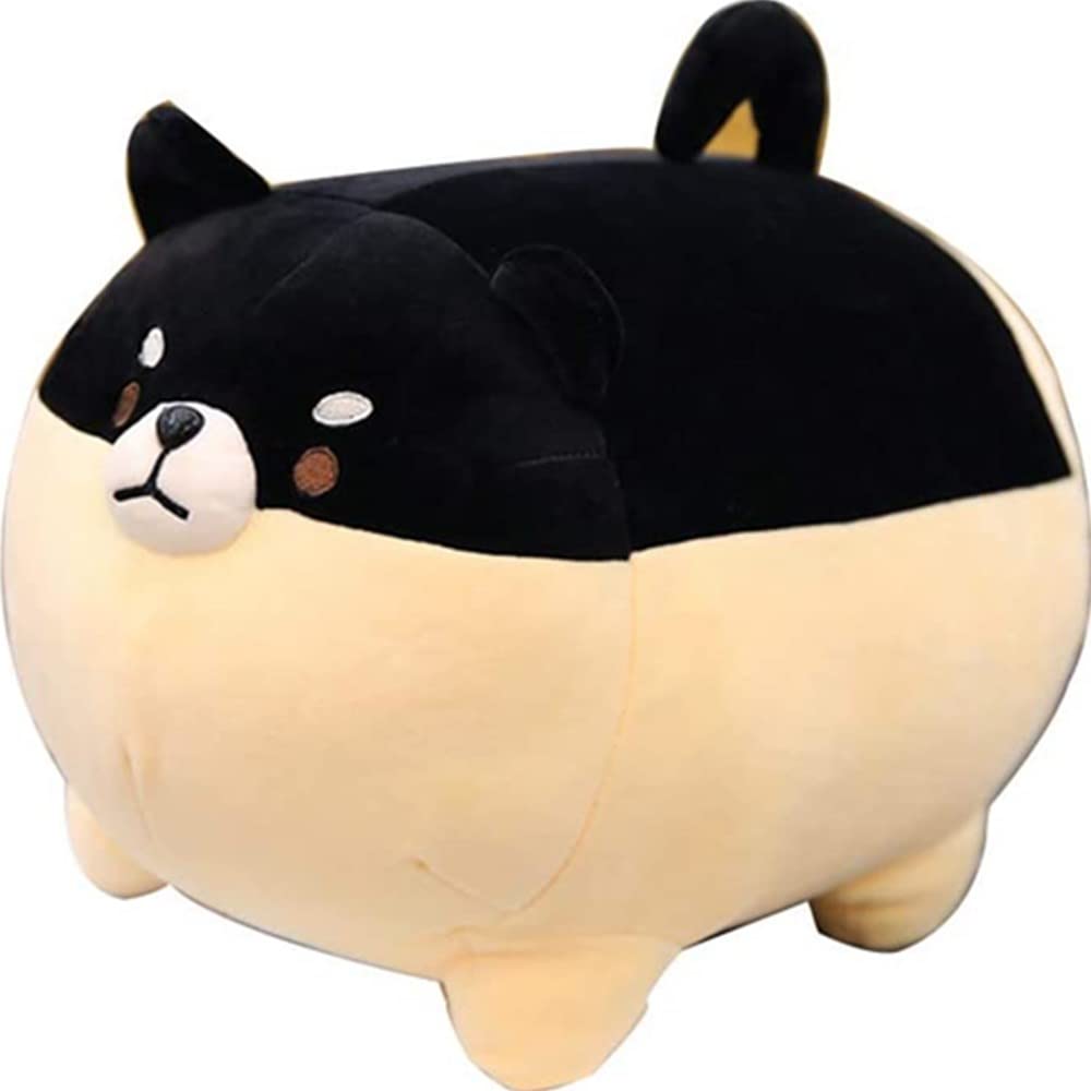 OUKEYI Stuffed Animal Shiba Inu Plush Dog Toy Anime Corgi Kawaii Plush Soft Pillow,Plush Toy Gifts for Girl Boy (16 inch，black)