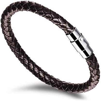 QFJCNZ Bracelet Punk Black White Multilayer Braid Weaving Wrap Male Bracelets &Amp; Bangles For Men Women Bead Jewelry Bracelet
