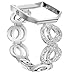 VOMA Compatible For Fitbit Blaze Bands Women Men With Frame, Stainless Steel Fitbit Blaze Watch Band Fitbit Blaze Accessories Fitbit Bands Blaze Fit bit Blaze Bands Large Small Bangle 2 Silver