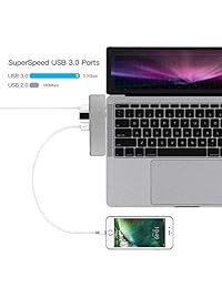 XVZ USB C Hub Adapter, 7-in-1 USB Type c 4K 60Hz multiport Adapter Compatible with MacBook Pro 2019 2018 2017 2016, MacBook Air 2019 2018