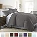 Beckham Hotel Collection Luxury Soft Brushed 1800 Series Microfiber Duvet Cover Set with Zipper Closure - Hypoallergenic - King/Cal King, Slate Gray