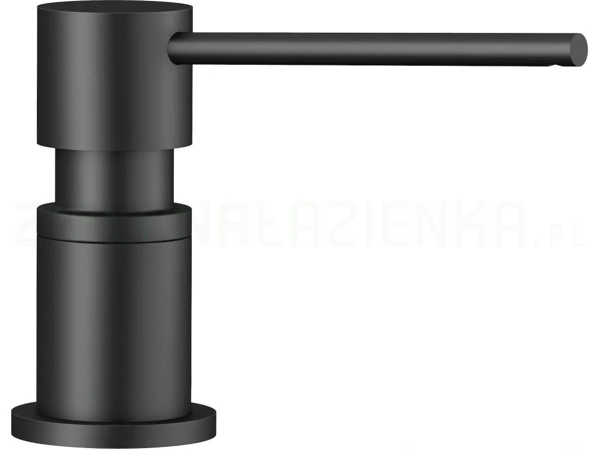 BLANCO LATO soap Dispenser in Black matt | Suitable for All BLANCO Kitchen Mixer taps | Convenient top Filling | Washing-up Liquid/soap Dispenser | 35 mm tap Hole | Bottle Volume 300 ml | Ø 4.5 cm