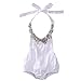 One-piece Summer Sequins Cute Newborn Baby Girl Romper Jumpsuit Backless Bodysuit Outfits Sunsuit (3-6months, White)