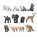 TOYMANY 12PCS Zoo Animal Figurines, High Emulational Detailed Baby Animals Figures, Easter Eggs Education Birthday Gift Christmas Toy Set for Kids Children