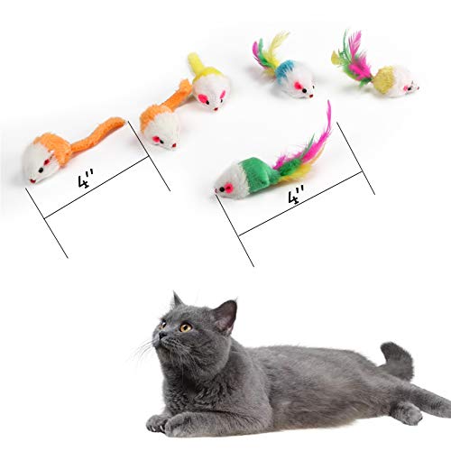 M JJYPET Cat Toys Kitten Toys Assortments(30 Packs),2 Way Tunnel,Cat Balls with Bells,Cat Feather Toy,Cat Mice Toy,Cat Crinkle Balls,Puppy,Kitty,Kitten - Thumbnail 7
